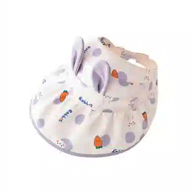 撞青春 可爱空顶小兔胡萝卜大檐遮阳夏天太阳 棉 防晒帽 儿童款