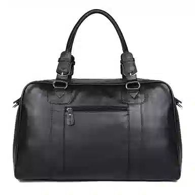 DOSRFINI Large Capacity Leather Briefcase Black Gray