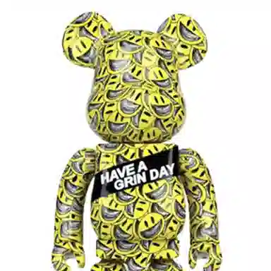 BE@RBRICK x Ron English Yellow Smiley 100%400%