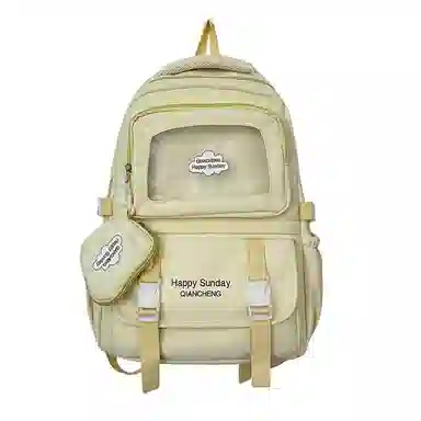 醇龙 尼龙男女通用多色书包小众设计尼龙高颜值日系学生书包大容量纯色旅行双肩包