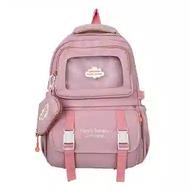 醇龙 尼龙男女通用多色书包小众设计尼龙高颜值日系学生书包大容量纯色旅行双肩包