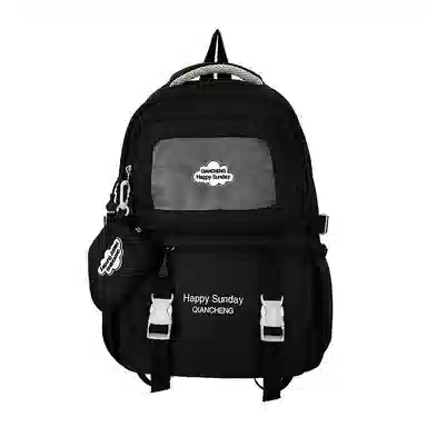 醇龙 尼龙男女通用多色书包小众设计尼龙高颜值日系学生书包大容量纯色旅行双肩包