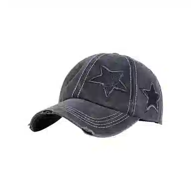 撞青春 破洞帽女大头围显脸小 粉色宽帽檐帽子潮 棉 鸭舌帽 男女同款情侣款