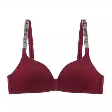 莫代尔 水钻字母肩带美背内衣聚拢薄款三角杯收副乳小胸无痕防下垂性感文胸 女款 组合装