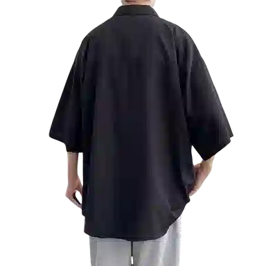 北极绒 舒适宽松纽扣短袖衬衫 男款