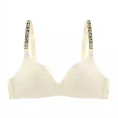 莫代尔 水钻字母肩带美背内衣聚拢薄款三角杯收副乳小胸无痕防下垂性感文胸 女款 组合装