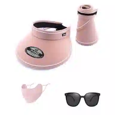 木林森 夏天防晒遮阳骑车出行大帽檐太阳帽遮脸空顶 腈纶 防晒帽 女款