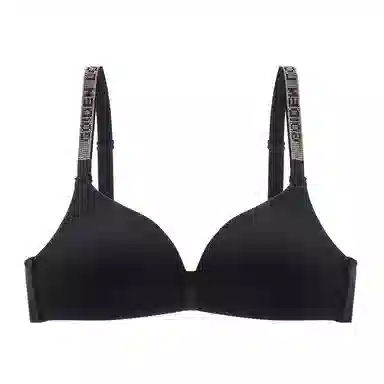 莫代尔 水钻字母肩带美背内衣聚拢薄款三角杯收副乳小胸无痕防下垂性感文胸 女款 组合装