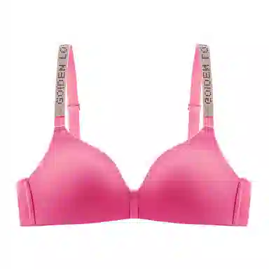 莫代尔 水钻字母肩带美背内衣聚拢薄款三角杯收副乳小胸无痕防下垂性感文胸 女款 组合装