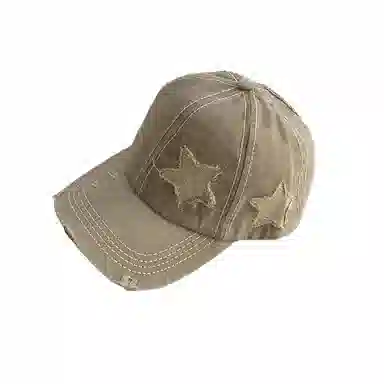 撞青春 破洞帽女大头围显脸小 粉色宽帽檐帽子潮 棉 鸭舌帽 男女同款情侣款