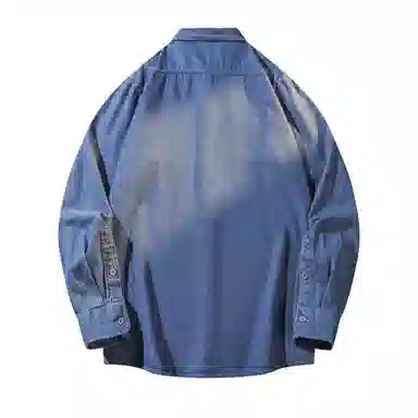 啄木鸟 美式高街复古水洗做旧长袖纯色宽松休闲薄款牛仔外套 男女同款