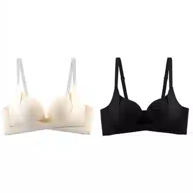 莫代尔 小胸聚拢提拉侧收无钢圈不空杯显大防下垂无痕胸罩可调节肩带文胸 女款 组合装