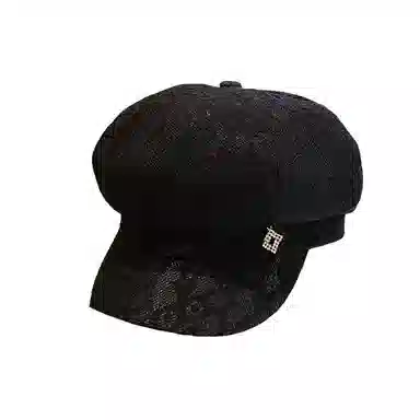 撞青春 镂空蕾丝八角帽百搭透气出游遮阳鸭舌帽子 腈纶 贝雷帽 女款