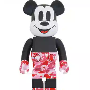 BE@RBRICK BAPE Mickey Mouse Camo Pink