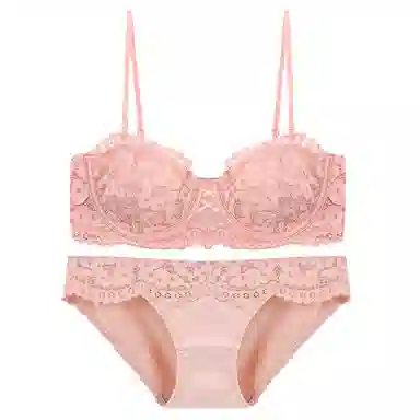 内在密码 文胸系列 防滑半杯蕾丝聚拢文胸合身内衣裤套装 女款