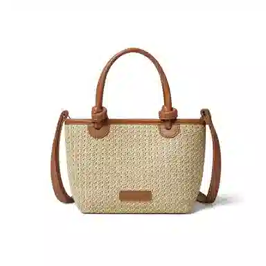 红蜻蜓 夏天女包时尚编织百搭复古编织日常通勤大容量 织物 斜挎包单肩包手提包 常规 女款 饼干色