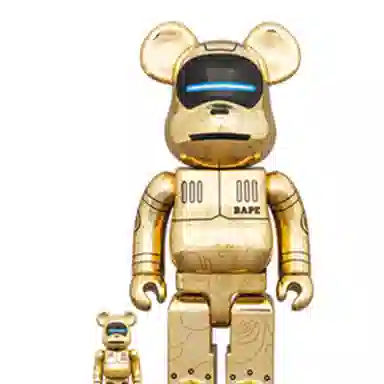BE@RBRICK x BAPE x SORAYAMA Baby Milo Gold Figure