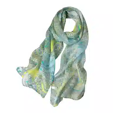 杭丝路 小长条纱巾围巾薄款护颈遮脖子防晒 桑蚕丝 丝巾 女款