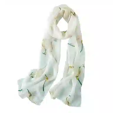 杭丝路 小长条纱巾围巾薄款护颈遮脖子防晒 桑蚕丝 丝巾 女款