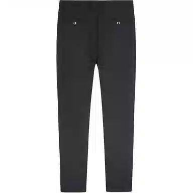 才子 纯色微弹中腰拉链修身直筒休闲裤 男款