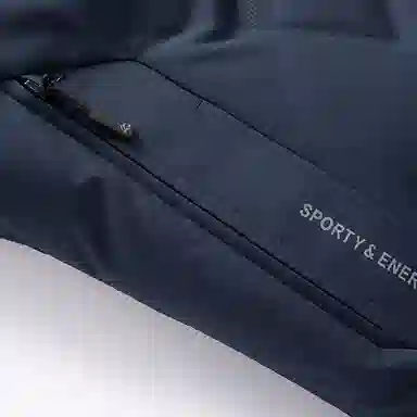 鸭鸭 休闲连帽短款经典字母印花无缝热压重磅保暖羽绒服 男款