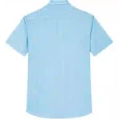 才子 纽扣修身翻领短袖衬衫 男款 湖蓝色