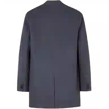 才子 纯色保暖中长款商务单排扣大衣 男款