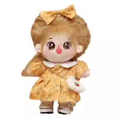 雄俊 可爱小萌棉花娃娃百变造型 带骨架换装小裙子超萌表情编发小女孩萝莉田园风 玩偶 毛绒公仔