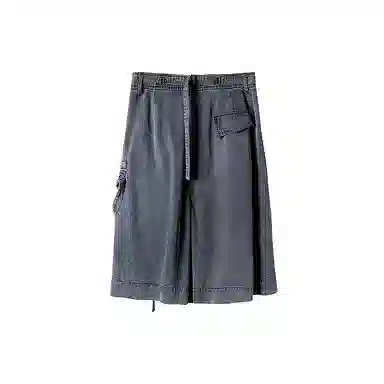 幻象者 垂感宽松纯色五分休闲短裤 男女同款 黑灰色