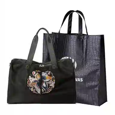 Master Canvas Butterfly Tote Bag Black