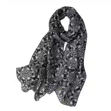 杭丝路 小长条纱巾围巾薄款护颈遮脖子防晒 桑蚕丝 丝巾 女款