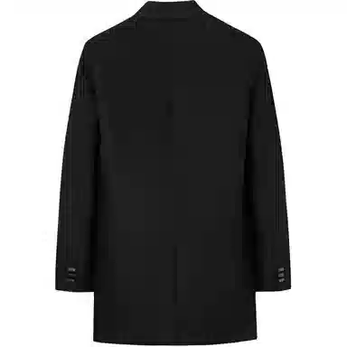 才子 纯色保暖中长款商务单排扣大衣 男款