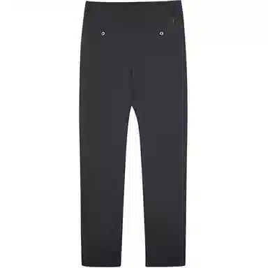 才子 纯色中腰拉链高弹直筒休闲裤 男款