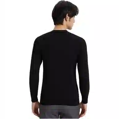 才子 纯色休闲修身针织衫 男款 黑色