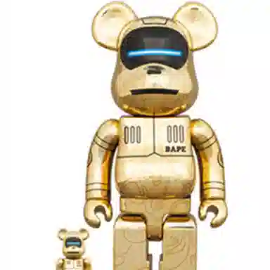 BE@RBRICK x BAPE x SORAYAMA Baby Milo Gold Figure