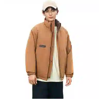 鸭鸭 时尚百搭短款双面穿无帽立领羽绒服 男女同款