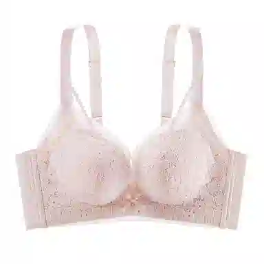 都市丽人 小胸聚拢小花心棠梨花蕾丝婴肌棉甜美透气内衣文胸 女款