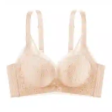 都市丽人 小胸聚拢小花心棠梨花蕾丝婴肌棉甜美透气内衣文胸 女款