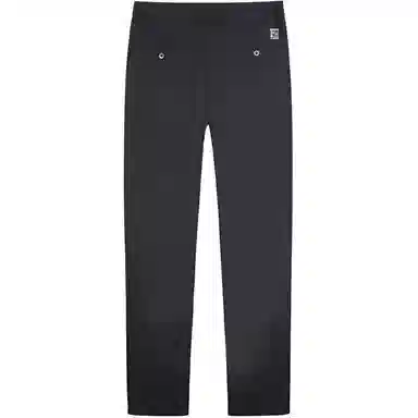 才子 纯色中腰拉链微弹修身直筒休闲裤 男款