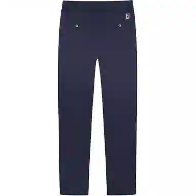 才子 纯色中腰拉链微弹修身直筒休闲裤 男款