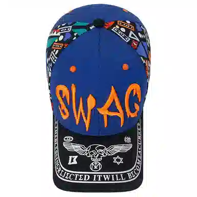 尚先生 韩版街头嘻哈风字母刺绣撞色涂鸦拼色显脸小防晒透气高颜值遮阳帽 多种材质棉涤聚酯纤维 草帽时尚鸭舌帽 男女同款情侣款