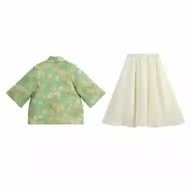 【优雅国风】英氏 七分袖斜襟汉服裙新中式儿童连衣裙 儿童款