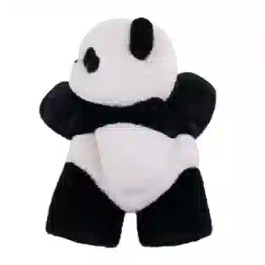 抱竹 古力古力 熊猫趴趴包 日常百搭可爱 聚脂钎维 斜挎包 迷你 女款 黑白