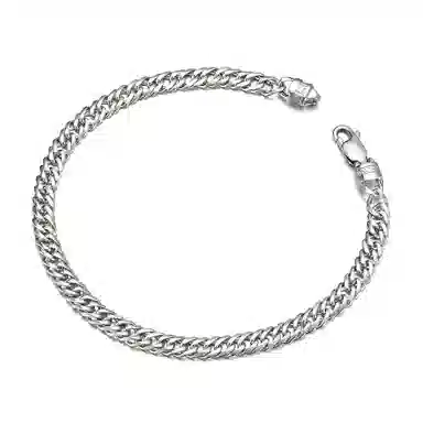 IDEAGEMER Classic Cuban Chain Bracelet 925 Silver
