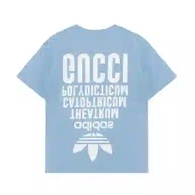 Gucci x adidas Logo Print T-Shirt Blue