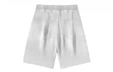 大卫贝肯 美式高街破洞水洗字母松紧腰抽绳宽松直筒休闲五分牛仔短裤 男女同款