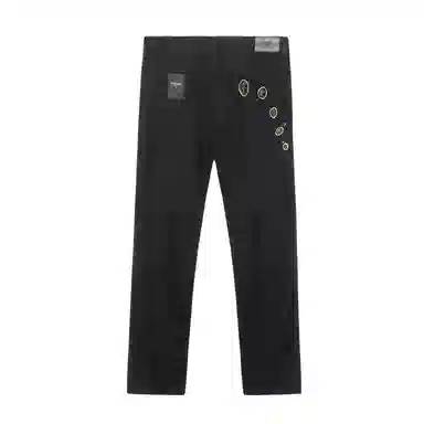 Fendi Logo Straight Jeans Black
