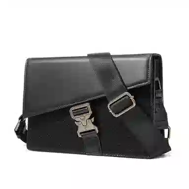 Kurotaya Irregular Snake Lock Shoulder Bag Black
