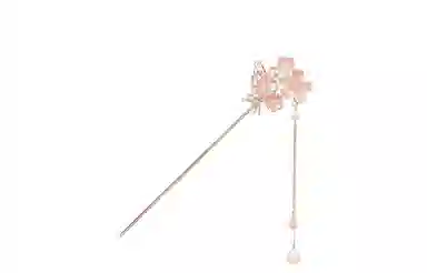 大唐国鼎 粉色蝴蝶花朵 新中式粉色渐变爱心花朵镂空蝴蝶流苏 日常古风汉服旗袍盘发 发簪 女款