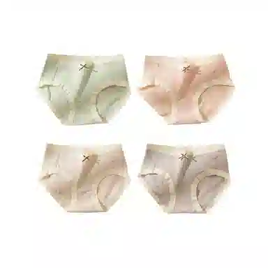 二三二三 撞色蝴蝶结学生三角裤纯棉抗菌裆舒适中腰提臀内裤 女款 组合装